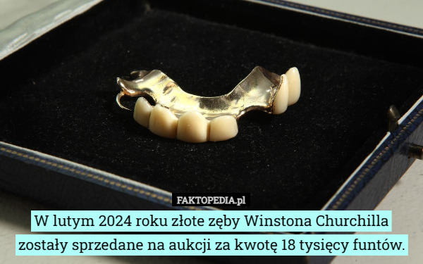 W lutym 2024 roku złote zęby Winstona Churchilla zostały sprzedane na aukcji za kwotę 18 tysięcy funtów. 