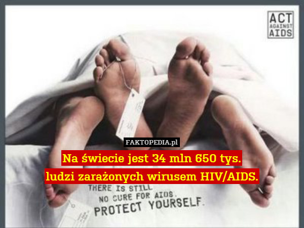 Na świecie jest 34 mln 650 tys. – Na świecie jest 34 mln 650 tys.
ludzi zarażonych wirusem HIV/AIDS. 