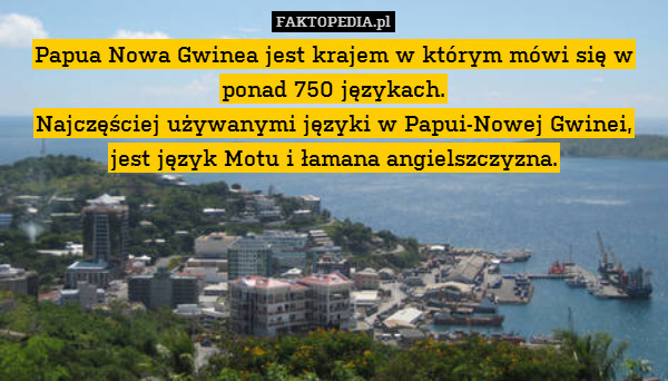 Papua Nowa Gwinea jest krajem – Papua Nowa Gwinea jest krajem w którym mówi się w ponad 750 językach.
Najczęściej używanymi języki w Papui-Nowej Gwinei, jest język Motu i łamana angielszczyzna. 
