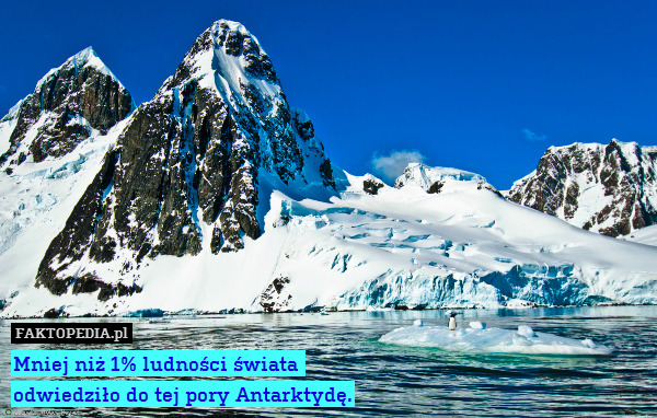 Mniej niż 1% ludności świata – Mniej niż 1% ludności świata 
odwiedziło do tej pory Antarktydę. 