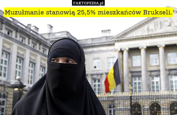 Muzułmanie stanowią 25,5% mieszkańców Brukseli. 