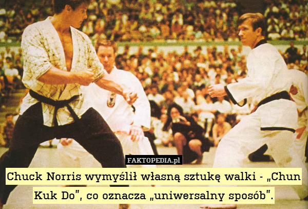 Chuck Norris wymyślił własną sztukę walki - „Chun Kuk Do”, co oznacza „uniwersalny sposób”. 