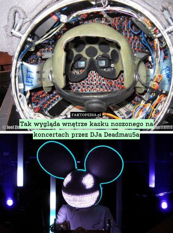 Tak wygląda wnętrze kasku noszonego na koncertach przez DJa Deadmau5a 