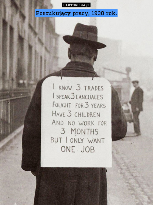Poszukujący pracy, 1930 rok. 