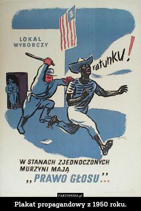 Plakat propagandowy z 1950 roku. 