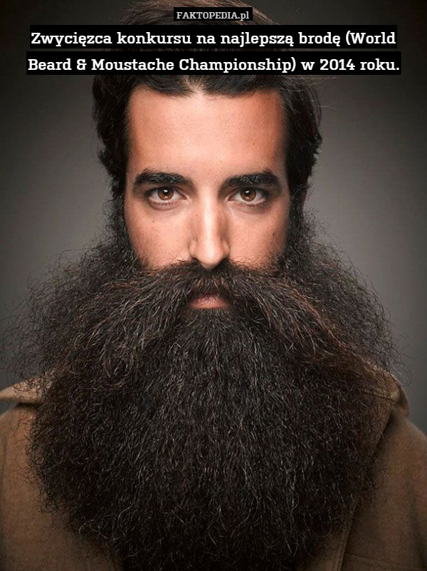 Zwycięzca konkursu na najlepszą brodę (World Beard & Moustache Championship) w 2014 roku. 