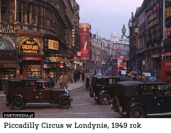Piccadilly Circus w Londynie, 1949 rok 