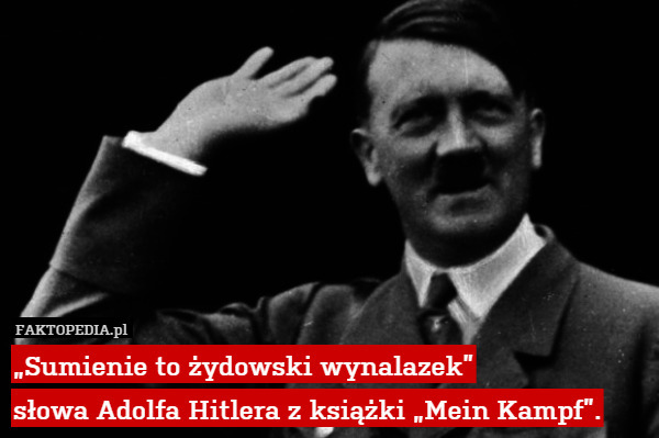 „Sumienie to żydowski wynalazek”
słowa Adolfa Hitlera z książki „Mein Kampf”. 