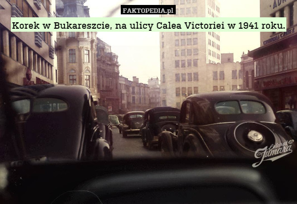 Korek w Bukareszcie, na ulicy Calea Victoriei w 1941 roku. 