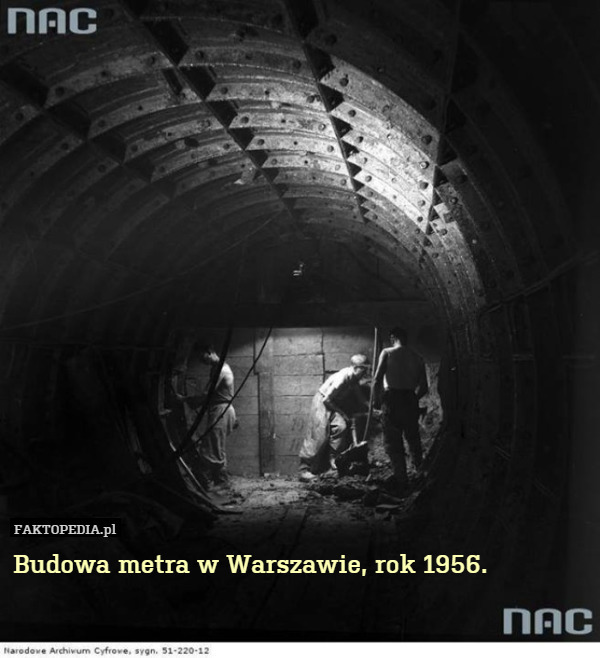 Budowa metra w Warszawie, rok 1956. 