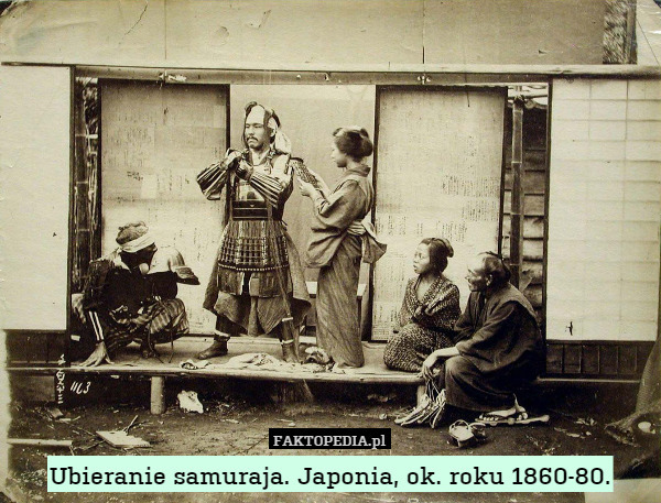 Ubieranie samuraja. Japonia, ok. roku 1860-80. 