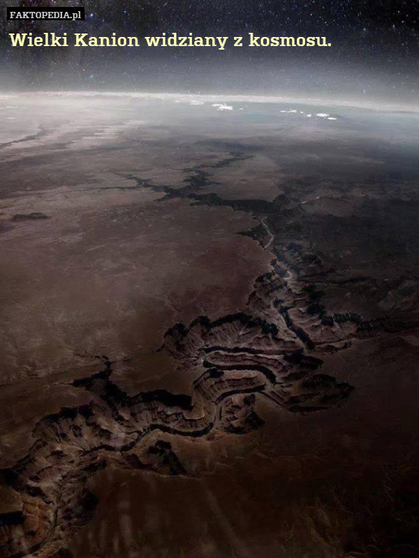 Wielki Kanion widziany z kosmosu. 