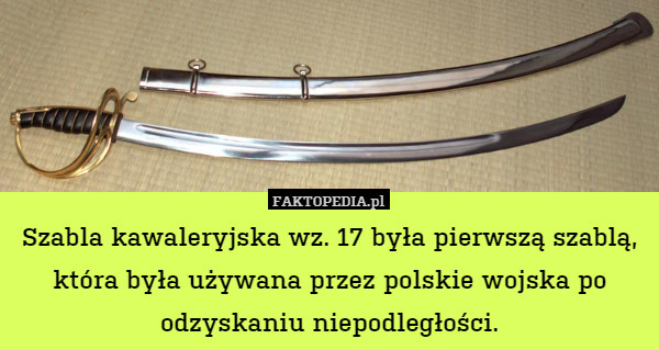 Szabla kawaleryjska wz. 17 była pierwszą szablą, która była używana przez polskie wojska po odzyskaniu niepodległości. 