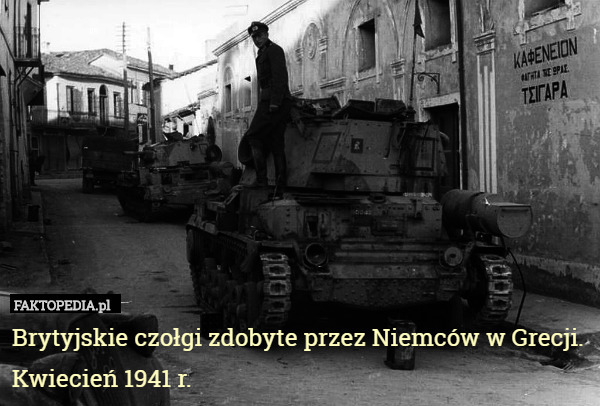 Brytyjskie czołgi zdobyte przez Niemców w Grecji. Kwiecień 1941 r. 