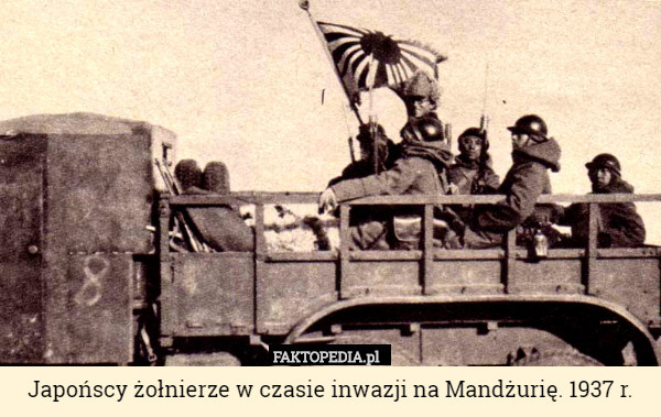Japońscy żołnierze w czasie inwazji na Mandżurię. 1937 r. 