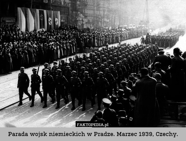 Parada wojsk niemieckich w Pradze. Marzec 1939, Czechy. 