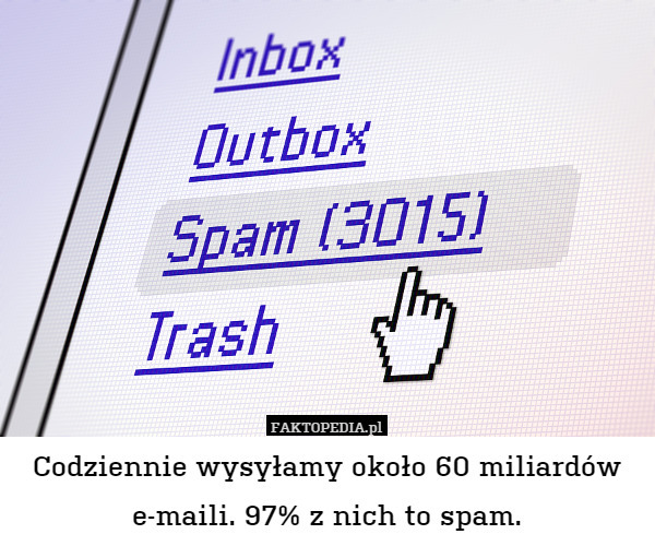 Codziennie wysyłamy około 60 miliardów e-maili. 97% z nich to spam. 