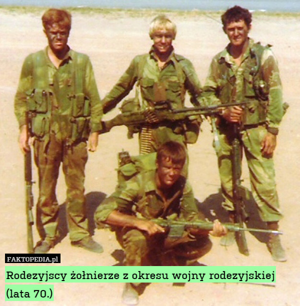 Rodezyjscy żołnierze z okresu wojny rodezyjskiej (lata 70.) 