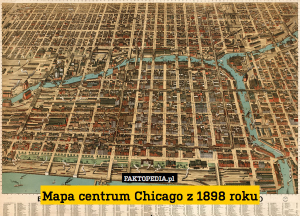 Mapa centrum Chicago z 1898 roku 