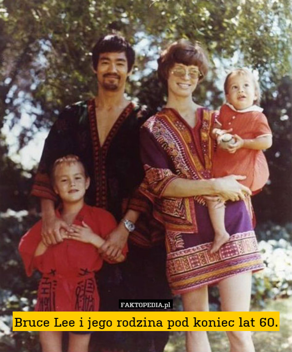 Bruce Lee i jego rodzina pod koniec lat 60. 