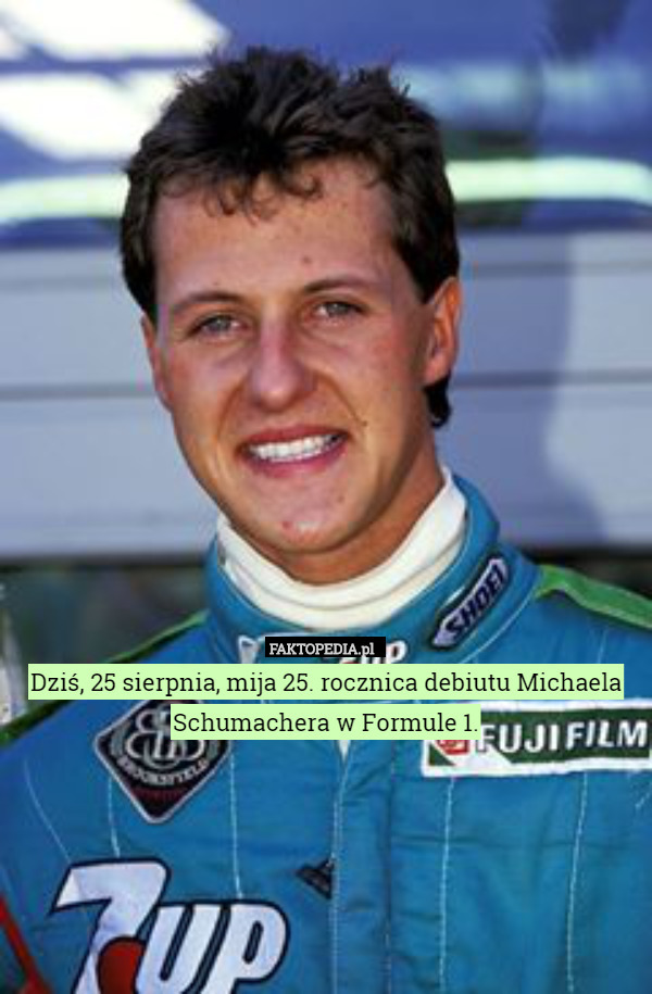 Dziś, 25 sierpnia, mija 25. rocznica debiutu Michaela Schumachera w Formule 1. 