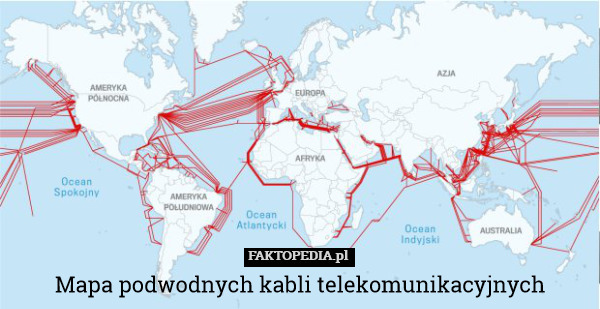 Mapa podwodnych kabli telekomunikacyjnych 