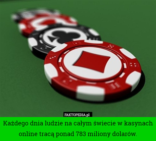 Każdego dnia ludzie na całym świecie w kasynach online tracą ponad 783 miliony dolarów. 