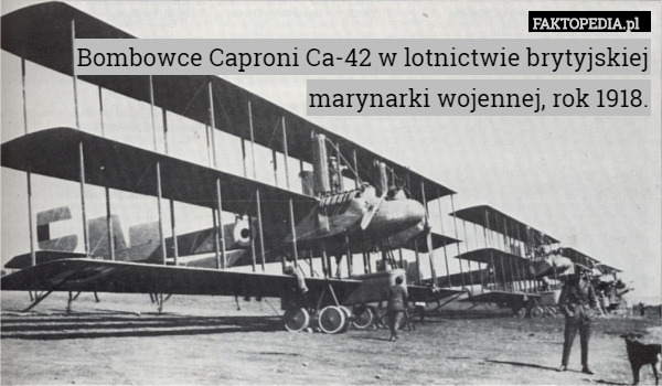 Bombowce Caproni Ca-42 w lotnictwie brytyjskiej marynarki wojennej, rok 1918. 