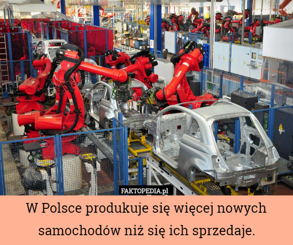 W Polsce produkuje się więcej nowych samochodów niż się ich sprzedaje. 