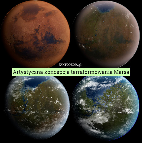 Artystyczna koncepcja terraformowania Marsa 