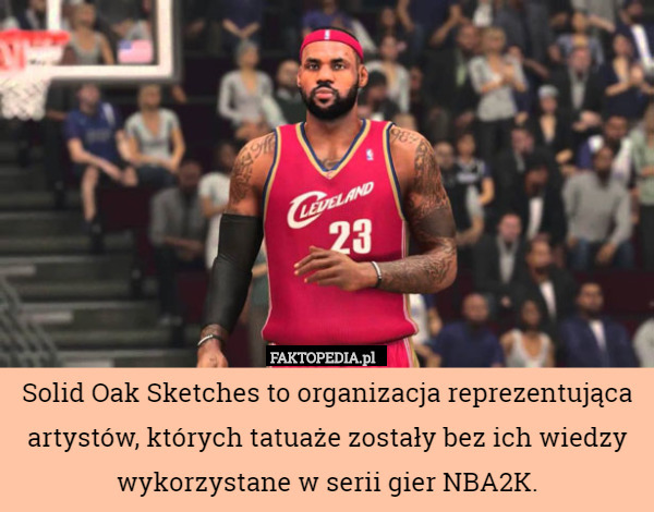 Solid Oak Sketches to organizacja reprezentująca artystów, których tatuaże zostały bez ich wiedzy wykorzystane w serii gier NBA2K. 