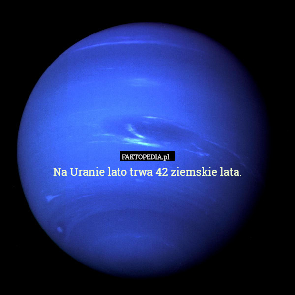 Na Uranie lato trwa 42 ziemskie lata. 