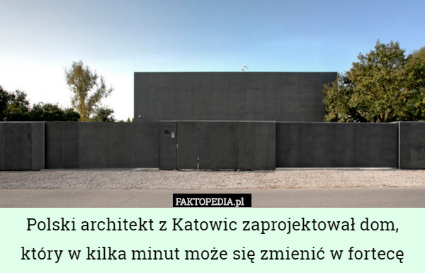 Polski architekt z Katowic zaprojektował dom, który w kilka minut może się zmienić w fortecę 