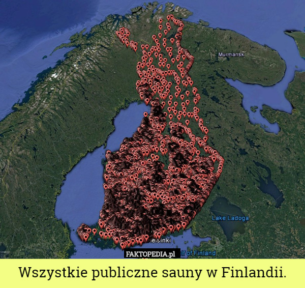 Wszystkie publiczne sauny w Finlandii. 