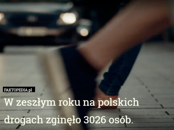 W zeszłym roku na polskich drogach zginęło 3026 osób. 