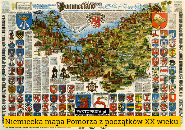 Niemiecka mapa Pomorza z początków XX wieku. 