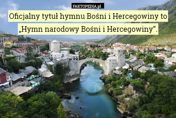 Oficjalny tytuł hymnu Bośni i Hercegowiny to „Hymn narodowy Bośni i Hercegowiny”. 
