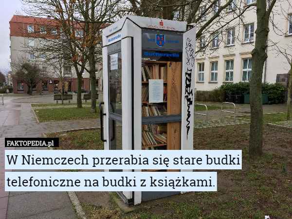 W Niemczech przerabia się stare budki telefoniczne na budki z książkami. 