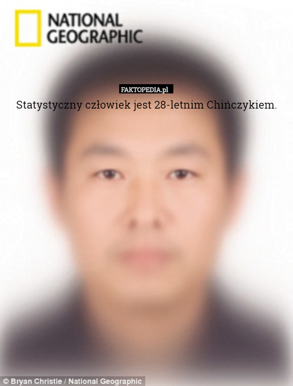 Statystyczny człowiek jest 28-letnim Chińczykiem. 