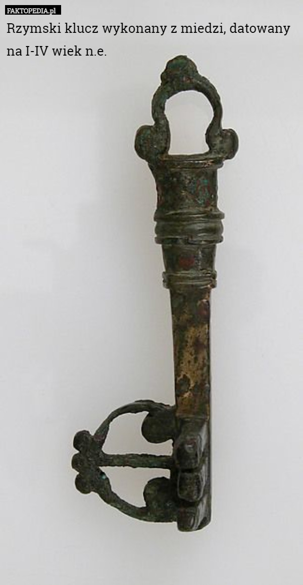 Rzymski klucz wykonany z miedzi, datowany na I-IV wiek n.e. 