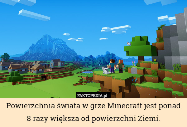Powierzchnia świata w grze Minecraft jest ponad
8 razy większa od powierzchni Ziemi. 