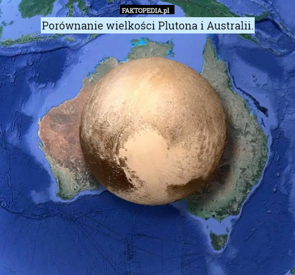 Porównanie wielkości Plutona i Australii. 