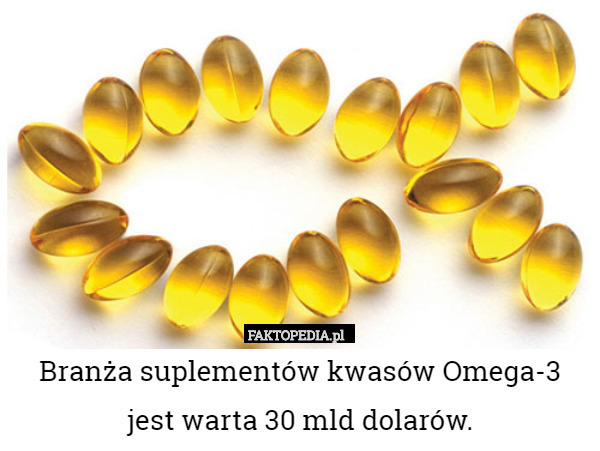 Branża suplementów kwasów Omega-3 jest warta 30 mld dolarów. 