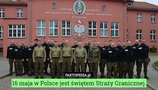 16 maja w Polsce jest świętem Straży Granicznej. 