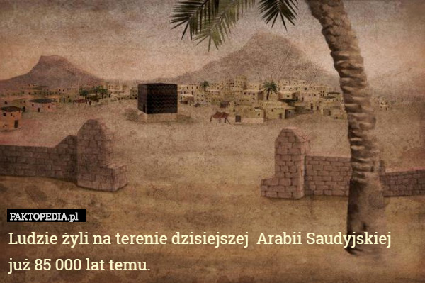 Ludzie żyli na terenie dzisiejszej  Arabii Saudyjskiej już 85 000 lat temu. 