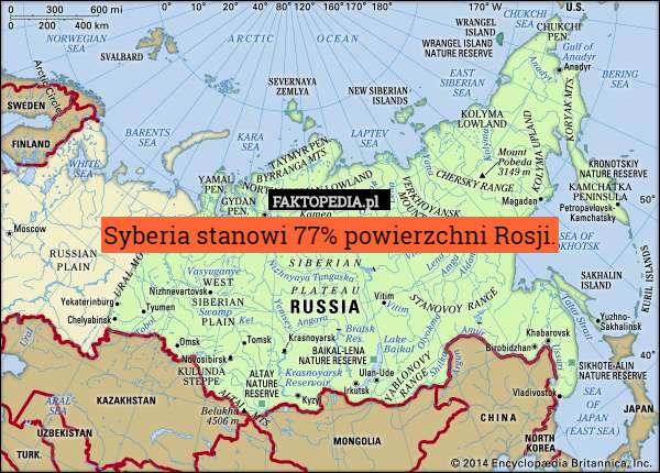 Syberia stanowi 77% powierzchni Rosji. 