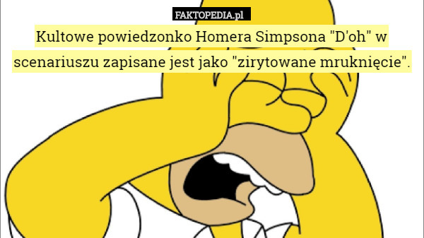Kultowe powiedzonko Homera Simpsona "D'oh" w scenariuszu zapisane jest jako "zirytowane mruknięcie". 