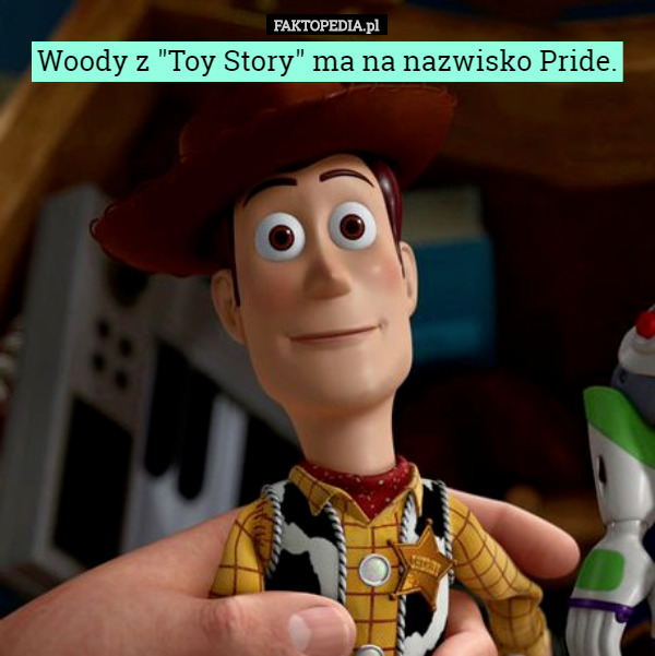 Woody z "Toy Story" ma na nazwisko Pride. 