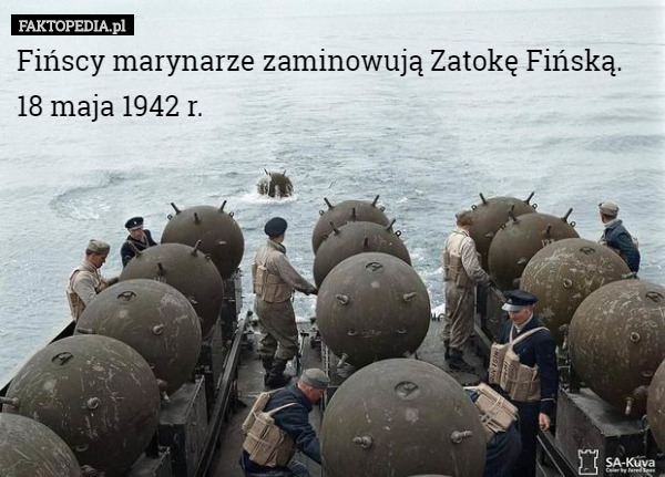 Fińscy marynarze zaminowują Zatokę Fińską. 18 maja 1942 r. 