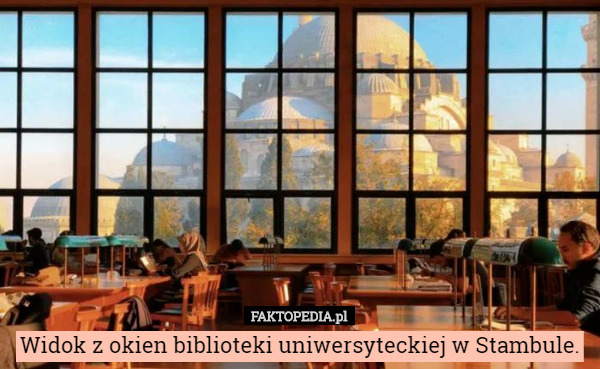 Widok z okien biblioteki uniwersyteckiej w Stambule. 